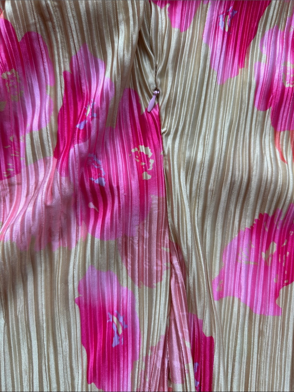 KMBANGI Pink Floral Pleated Strapless Maxi Dress Backless Tie Size S - Picture 2 of 3
